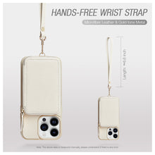 Load image into Gallery viewer, ZVE Wallet Phone Case with Wrist Strap- Beige
