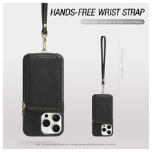 画像をギャラリービューアに読み込む, ZVE Wallet Phone Case with Wrist Strap- Black
