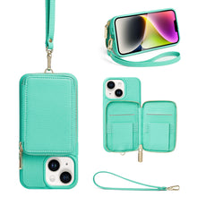 Load image into Gallery viewer, ZVE Wallet Phone Case with Wrist Strap- Beige
