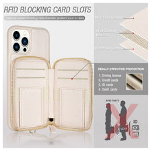 Load image into Gallery viewer, ZVE Wallet Phone Case with Wrist Strap- Beige
