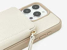 画像をギャラリービューアに読み込む, ZVE Wallet Phone Case with Wrist Strap- Beige
